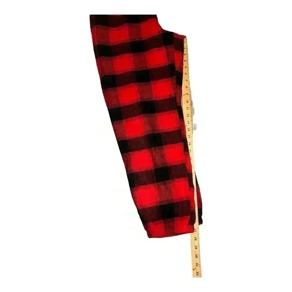 Gap Women's Black/Red Plaid Flannel Pajama Joggers, Large - Picture 5 of 7